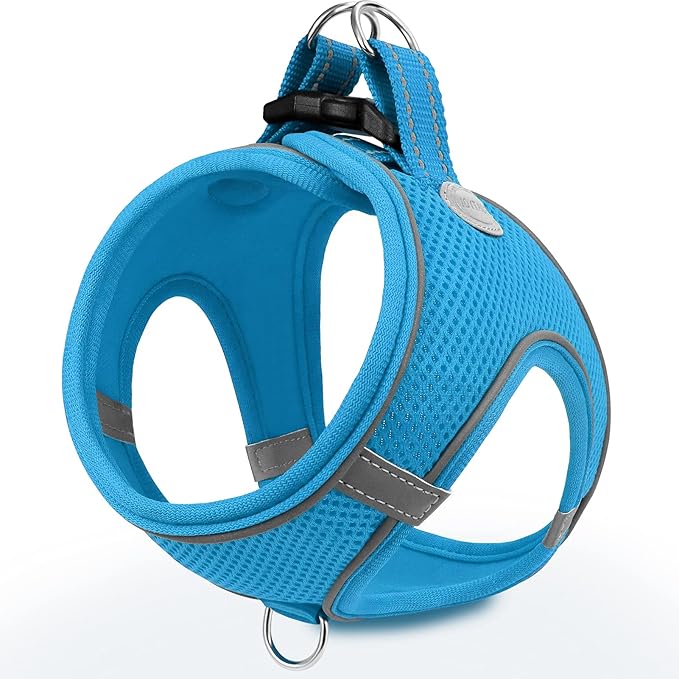 Joytale Small Dog Harness, Breathable Mesh Step-in Vest, Reflective Soft Padded Harnesses for Cats and Puppies Dogs, Sky Blue, XXXS