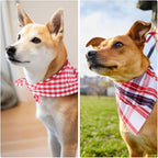 Segarty 30 Pack Pet Scarf, 22.8"x15.7" Washable Triangle Plaid Bibs Dog Bandanas Accessories Bulk for Small Medium Dogs Cats Large Puppy, Adjustable Reversible Boy Pets Birthday Kerchief