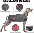 BEAUTYZOO Dog Winter Coat for Medium Dogs Waterproof, Warm Reflective Great Dane Oxford Canvas Jacket, Fleece Dog Cold Weather Coats Windproof for Female Male Dogs, Grey M