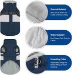 KOESON Dog Winter Coat, Waterproof Dog Jacket with Harness Built in, Warm Windproof Cold Weather Coat for Small Dogs, Reflective Pet Fleece Vest Zip-Up with Fur Collar, Navy Blue XS