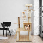 Cat Tree Tower for Indoor Cats 5-Tier Cat Tower Scratching Post Cat Climbing Frame with Climbing Steps and Swing Ball Pet Condo Cat Cage (63 * 53 * 27(cm))