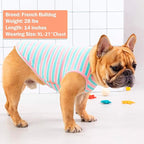 KYEESE 2Pack Dog Shirt, Soft Striped Dogs T Shirts, Lightweight Pet Tank Top, Sleeveless Dog Shirt for Large Dogs, Stretchy Comfortable Pet Vest, Pink, 3XL