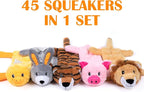 Nocciola 5 PCS Less Stuffing Dog Squeaky Toys for Aggressive Chewers, Durable Plush Dog Toy Set with Stuffed Head for Small to Large Dogs