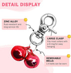 SCENEREAL Bells for Dog Collars - 2 Pack Pet Hanging Ring Bell Accessories for Dog & Cat, Pet Pendant Collar Charm with Heavy Duty Snap Clips, Sliver Bells for Tracking and Training Christmas Gift