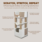 TRIXIE Lucano XXL Cat Tree, 43.3 -in Cat Tower with 8 Jute Scratching Posts, Hammock & Plush & Sisal Covered Condo, Sturdy Base, Interactive Pom-Poms, Indoor Furniture for Climbing & Relaxation, Brown