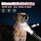 Martingale Dog Collar, Reflective No Pull Training Collar with Quick Release Buckle & USA Flag, Heavy-Duty Nylon, Adjustable for Small Medium Large Dogs (L,Pink with Flag
