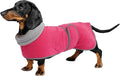 Geyecete Dachshund Sweaters for Dogs, Dachshund Coat Perfect Dog Winter Coat with Padded Fleece Lining and high Collar,Dog Snowsuit with Adjustable Bands Sizes-Pink-M