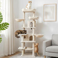 68 Inches Multi-Level Large and Tall Cat Tree Tower for Indoor Cats/Removable Pad/Cat Condo/Sisal Scratching Posts/Hammock/Cat Activity Center/Wide Base
