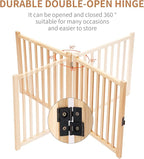 YOCAN Paint-Free Wooden Freestanding Dog Gates for The House, Doorways, Stairs,Wood Pet Fences Indoor Pet Gate,Step Over Fence-5 Panels L:115" H:23"
