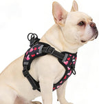PUPTECK No Pull Dog Harness Small Sized Dog, Adjustable Reflective Escape Proof Easy Control, Comfortable Soft Padded Step in Pet Vest Harness, Heart, M
