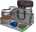 Dog Travel Bag Airline Approved–Pet Travel Tote with Collapsible Bowls,Food Containers & Feeding Mat–Multi-Pocket Organizer for Dogs & Cats, Durable & Water-Resistant for Hiking,Trips,Outdoors
