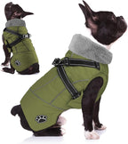 Doglay Dog Coat with Harness, Reflective Warm Dog Jacket Waterproof Puppy Winter Coat for Cold Weather, Adjustable Fleece Jacket for Small Medium Large Dogs