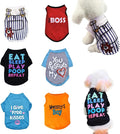 6 Pack Dog Clothes for Small Dogs, Soft and Breathable Puppy Kitten Dog Shirts with Letters for Pet Cats, Dogs T-Shirt Apparel Sleeveless Vests for Yorkies (for boy, XL)