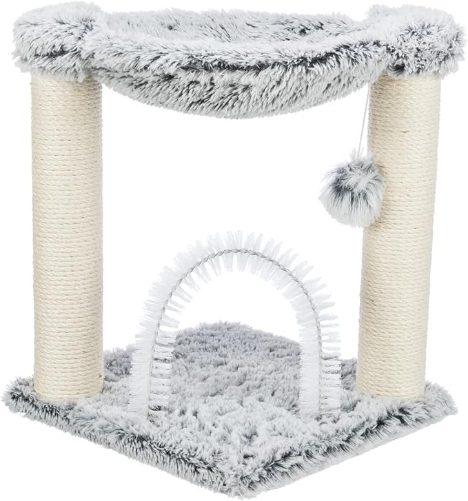 TRIXIE Adra Cat Tree with Brush, Scratching Posts, Hammock, Dangling Cat Toy
