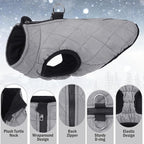 SCENEREAL Winter Dog Vest Coat with Harness Built in, Warm Dog Jacket, Small Medium Dogs Cold Weather Coats with Zipper, Fleece Puffer Vest Windproof Snow Clothes for Puppy Pet