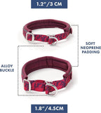 Spark Paws Martingale Dog Collar – Cushioned Slip-On Training Collar, Heavy Duty, Safety-Tested No-Buckle Collar for Medium & Large Dogs - Fuchsia Camo - E