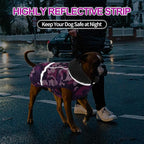 Doglay Dog Coat, Waterproof Dog Jacket Pet Winter Coat for Cold Weather with Thicken Furry Collar, Reflective Puppy Winter Jacket Warm Fleece Lining for Small Medium Large Pets