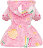 Dog Sweaters for Small Dogs Girl Night Glow Dog Hoodie Warm Fleece Doggie Sweatshirt Cute Puppy Dress Winter Pet Sweaters Doggy Clothes Outfit Apparel for Chihuahua Yorkie, Rainbow, XXS