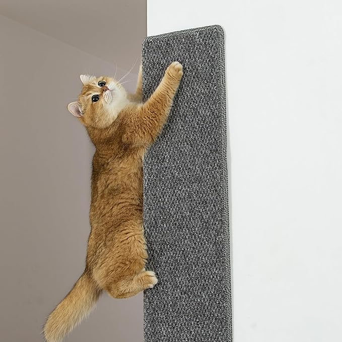 Wall Cat Scratcher for Indoor Cats 24 x 12 Inch Self-Adhesive Replacement Easy Corner Cat Scratcher Versatile Cat Scratch Mat Scratch Pad for Cats Furniture Protectors from Cat Scratching