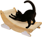 Sisal Cat Scratcher for Indoor Cat Scratching Post Lounger Modern Pet Furniture Cat Chair with Natural Wood Replaceable Sisal with Catnip and Felt Pads,Medium Size(Lunar Shade)