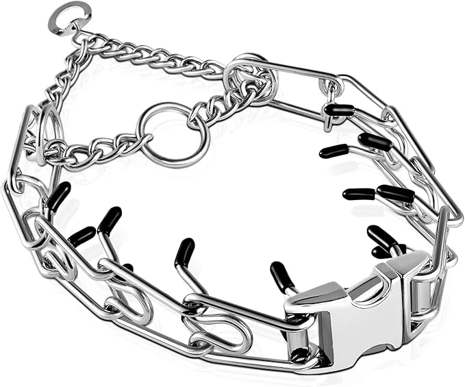 Pinch Collar for Dogs, Prong Training Collar with Quick Release Buckle for Dog Pulling Behavior Correction, Adjustable Pinch Leashes (Small / 12.5-18" Neck Size)