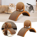 Interactive Scratch Pad for Cats, Cat Scratching Post Design with Arch Bridge & Ball - Stylish Cat Scratching Board for Kittens, Suitable for Pets to Relieve Stress (13.78x5.91in - Upgrade)