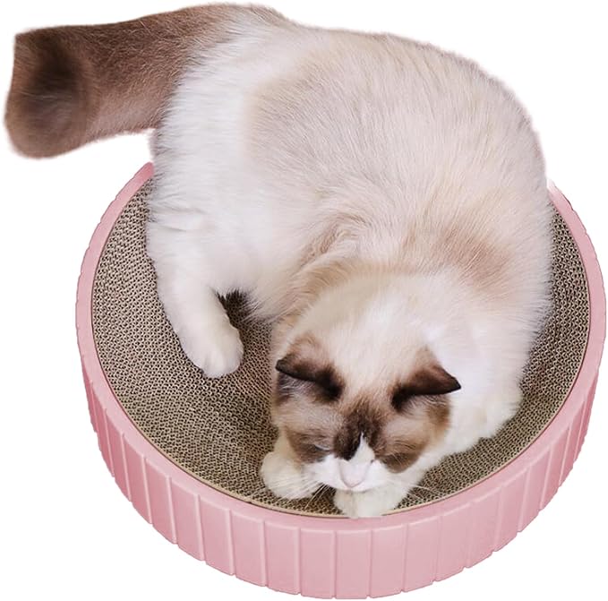 Cardboard Cat Scratcher Round Cat Scratching Board Cardboard Bowl Nest Pet Scratch Scratching Pad Lounge Bed Corrugated Paper Design for Clawing and Resting
