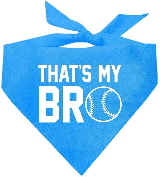 That's My Bro Dog Bandana | 100% Cotton Adjustable Triangle | Made in USA | Baseball| Sports | Biggest Fan | Game Day | Turquoise, One Size (535)