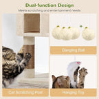 Globlazer Cat Trees and Towers for Multiple Adult Cats, 82-inch XXL Tall Cat Tree Tower for Indoor Cats with Scratching Post, 3 Perches, 2 Condos, 2 Hanging Baskets, F82, Beige