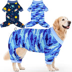 Glittme 2PACK Dog Pajamas Soft Dogs Clothes for Small Medium Dogs Elastic Cats Apparel Breathable Dog Pjs for Puppy