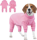 IECOii Large Dog Coat - Cozy & Warm, Stretchy Long Sleeve Dogs Pajamas Fleece Onesie for Winter, Pet Cold Weather Coats, Comfortable Pajama for Dogs Girls, Machine Washable, Pink XL