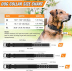 Tactical Dog Collar Military Dog Collar Adjustable Training Nylon Collar Heavy Duty Metal Buckle Tactical Collars for Medium Large, with Black Patch (Black, Large)