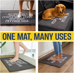 Muddy Mat® Absorbent Microfiber Door Mat, Non Slip Washable Chenille Rug - My Dog and I Talk About People Who Leave Without Petting Him Funny Pet Welcome Mat 19"x30"