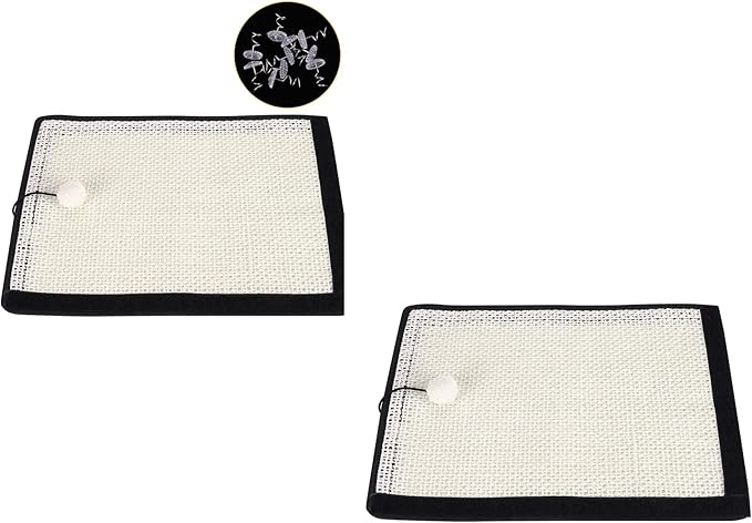2 Pcs Cat Scratcher Mat Natural Sisal Cat Scratching Mat Furniture Legs Protector Soft Cat Scratch Mat Durable Cat Scratch Pad Cat Scratcher Couch Pad for Grinding