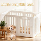 Dog Playpen Dog Play Pen Indoors, Portable Puppy PlayPen with Locking Door, Foldable Pet Fence for Small Dogs, Cats, Rabbits