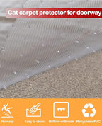 BNOSDM 8.2Ft Cat Carpet Protector for Indoor Pets Carpets Scratch Stopper Heavy Duty Plastic Easy to Cut DIY Clear Non-Slip Floor Runner Stop Cats from Scratching Rugs at Doorway
