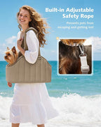 Pecute Dog Purse Carrier, Lightweight Dog Carriers for Small Dogs with Large Pockets, Dog Soft-Sided Carriers up to 6.6lbs, Pet Carrier for Puppy Cat, Suitable for Travel, Subway, Khaki