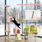 Large Cat Tower with Scratching Post & Board 74" Flower Cat Tree (73.6 inch)