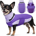 BRKURLEG Dog Coat, Turtleneck Winter Jacket with Harness for Small Medium and Large Dogs, Windproof Reflective Warm Fleece Dogs Snowsuit with Hook & Loop, Dog Coats for Cold Weather, Purple S