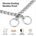 TagME Chain Choke Collar for Dogs, Adjustable Weather Proof Necklace for Small Dogs, Alloy Steel Pet Training Collar