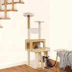 67 Inch Cat Tree with Condo & Hammock, Multi-Level Cat Tower with Scratching Posts, Large Cat Climber with Plush Perch, Scratching Climbing Tower for Families, Pet Stores, Cat Coffee Bars