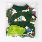 Fitwarm Polar Bear Dog Pajamas, Funny Christmas Clothes for Small Dogs Boy Girl, Holiday Pet Outfit, Green, Red, Blue, Large