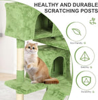 70 Inch Green Cat Tree, Tall Cat Tower with 2 Condos, 3 Scratching Posts, Multi-Level Platforms - Sturdy Climbing Structure Tall Cat Tower for Indoor Cats