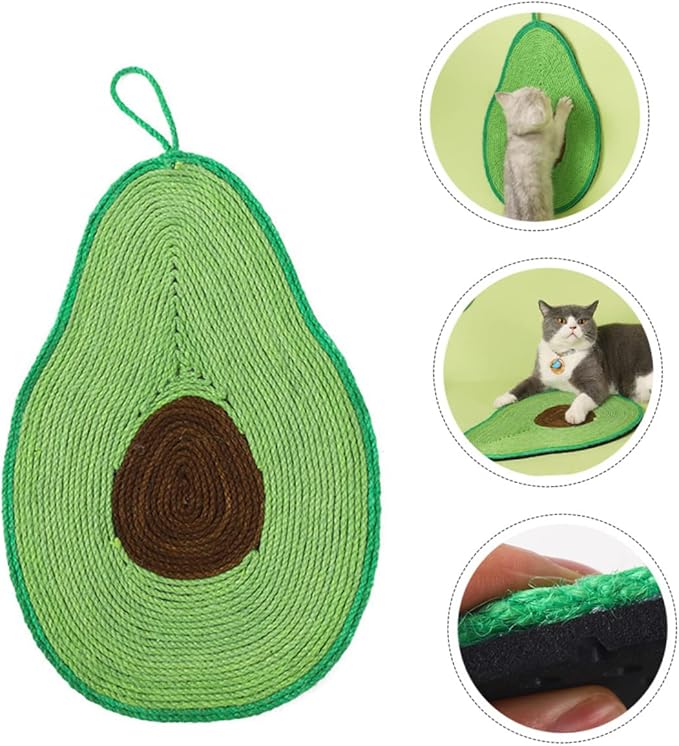 Cat Scratching Mat Couch Accessories Avocado Toy Wall Hanging Decor Cat Scratching Posts Cat Scratcher Sisal Mat for Cats Hanging Cat Scratcher Decorative Scratch Pad