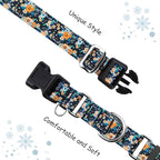 Reflective Martingale Dog Collar with Buckle Soft Nylon Floral No Slip Dog Collars for Large Dogs (Black Orange Flowers, L)