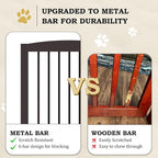 Freestanding Pet Gates with Walk Through Door, Dog Indoor Fence, Dog Gate for The House, Doorway, Stairs, Extra Wide Pet Gate, Support Feet Included, 120 Inch Wide, 6 Panels 24" Tall, Brown