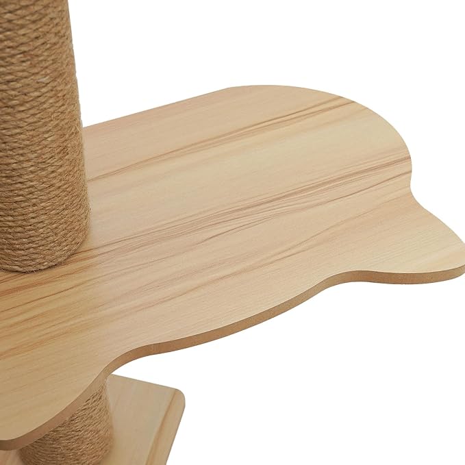 5-Tier Large Cat Tree for Indoor Cats, Heavy Duty Cat Tower with Scratching Posts & Acrylic Window, Modern Cat Condo 23.6x19.7x55.1 Inches,Multi-Level Cat Furniture with Plush Ball