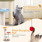 Tangkula Mushroom Cat Tree, 48 Inch Cute Cat Tower with Sisal Scratching Posts, Top Condo, Padded Platforms, Dangling Ball, Multi-Level Modern Cat Furniture, Activity Center for Indoor Cats