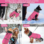 Doglay Dog Coat, Waterproof Dog Jacket Pet Winter Coat for Cold Weather with Thicken Furry Collar, Reflective Puppy Winter Jacket Warm Fleece Lining for Small Medium Large Pets