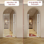 Glaf Extra Tall Pet Gate 63" Pressure Mounted Cat Door Safety Metal Cat Gate Adjustable Width Dog Gate Auto-Close Dog Door for Doorways, Stairs, Kitchen, Hallway (White, 33.86-37.4")